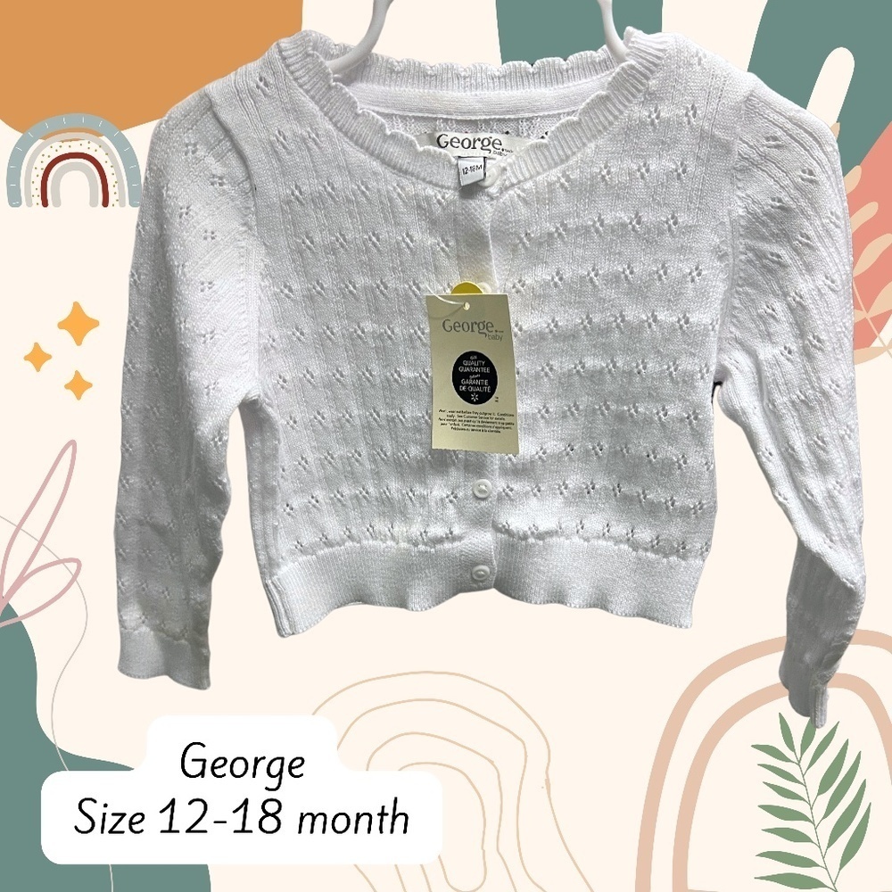 George 12-18 month Baby Girl's Eyelet Cardigan